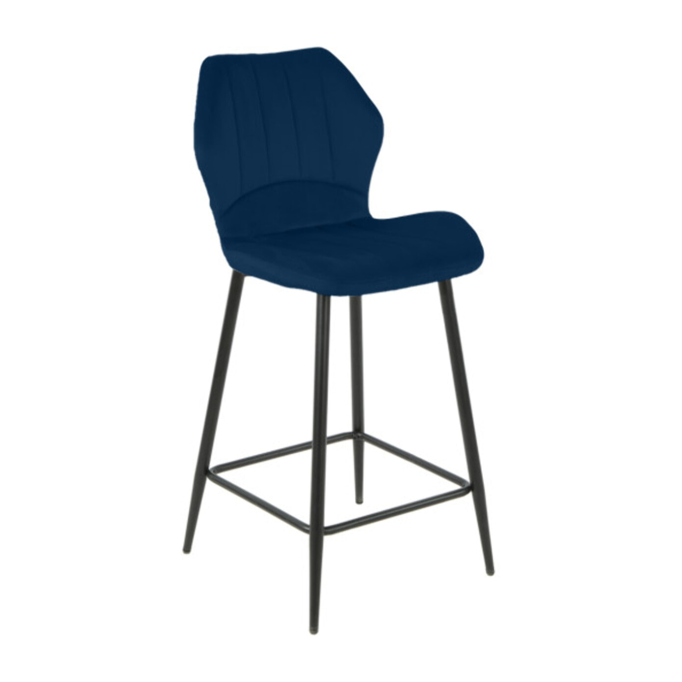 Chaise haute en velours capitonné avec dossier - 3 coloris - VICTOR