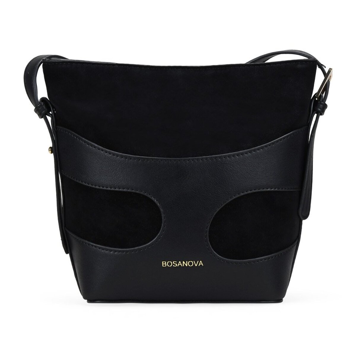 Bolso bandolera negro con cierre imán