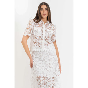 Kocca - Camicia cropped pizzo Donna