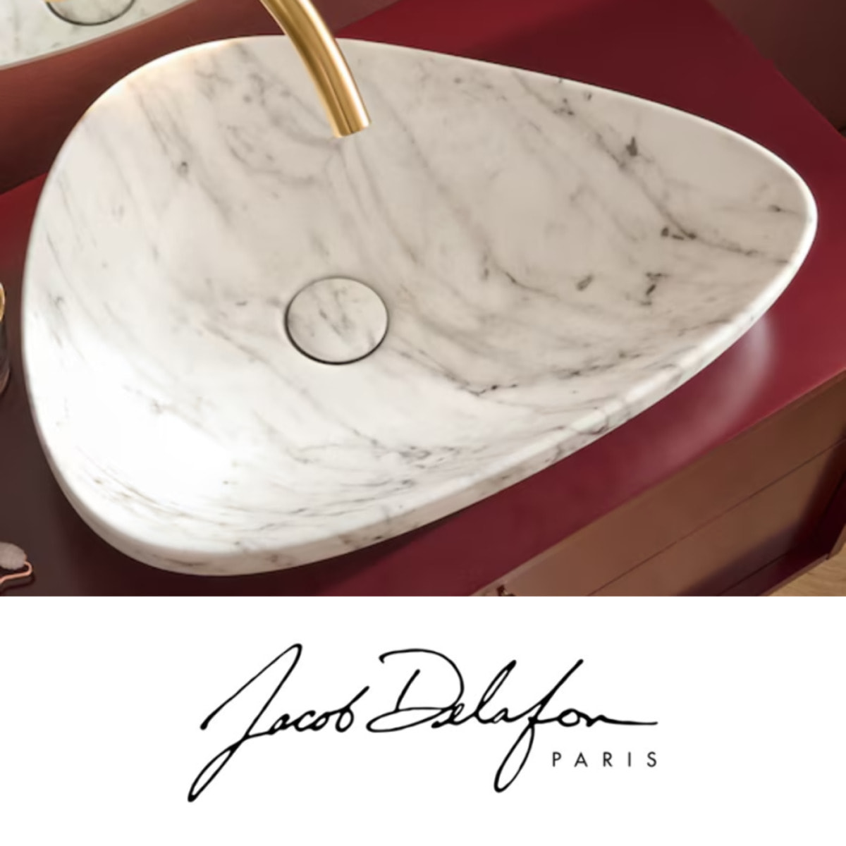 Vasque à poser asymétrique Nouvelle Vague effet marbre marbre envoûtant