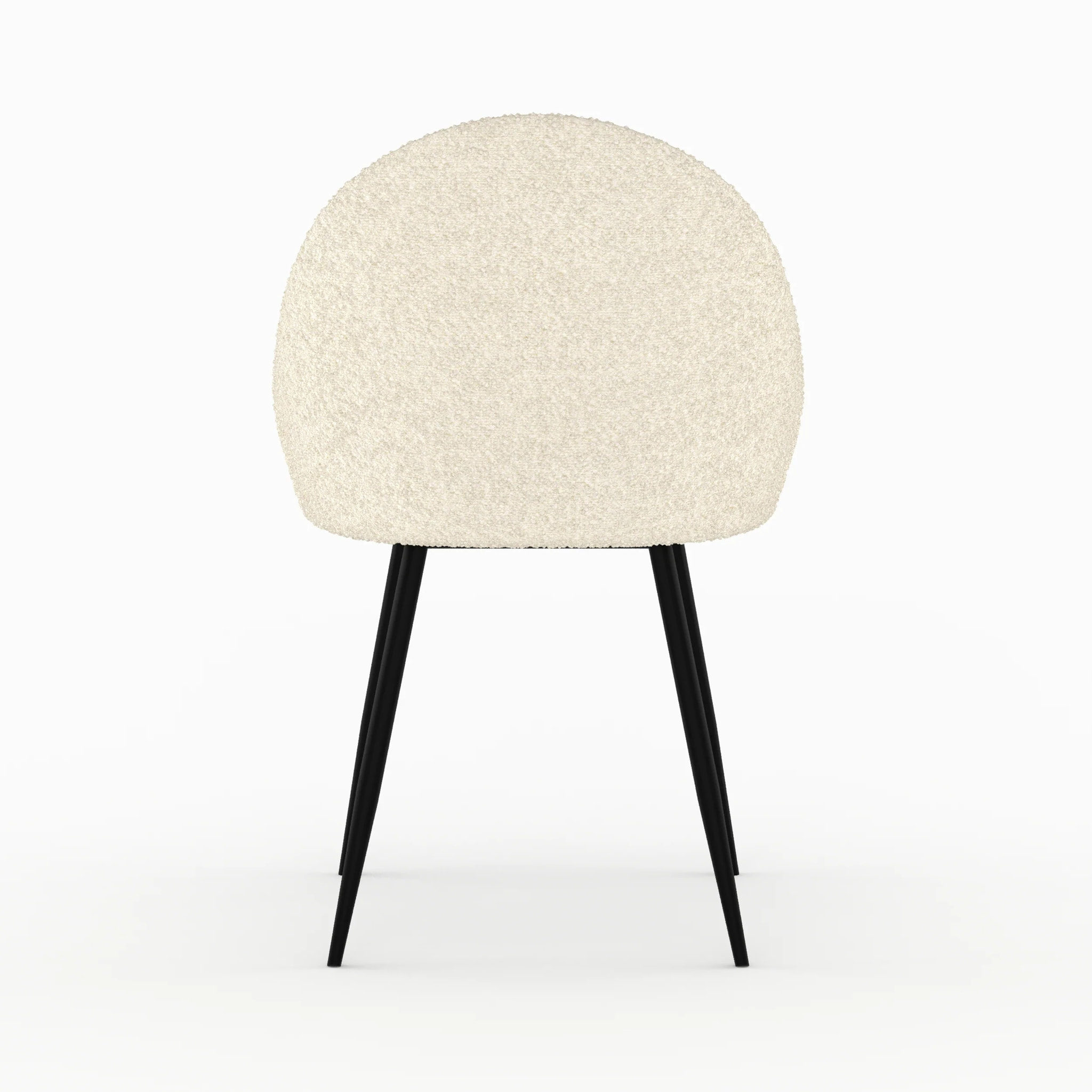 Lot de 2 chaises en tissu bouclé blanc cassé - Rona