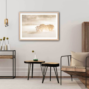 Affiche paysage terre du vent Affiche + cadre en bois - Chêne