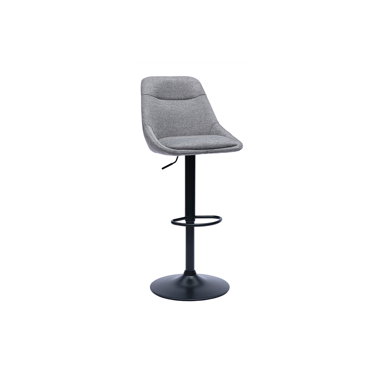 Tabourets de bar réglables pivotants 360° en tissu effet velours texturé gris et métal (lot de 2) ALESS