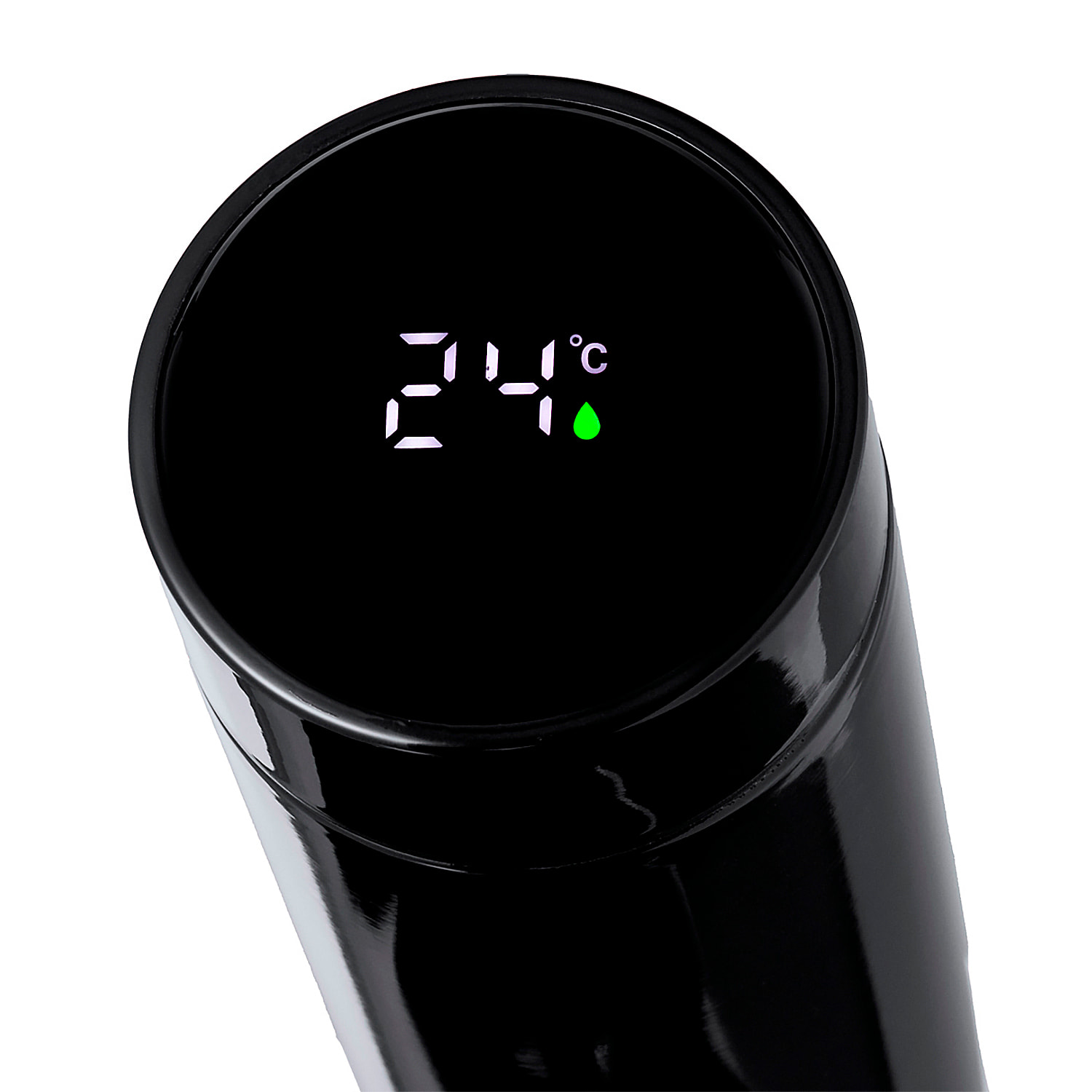 Termo en alta calidad de doble pared y 450 ml de capacidad, con medidor de temperatura táctil integrado en tapón. Libre de BPA.