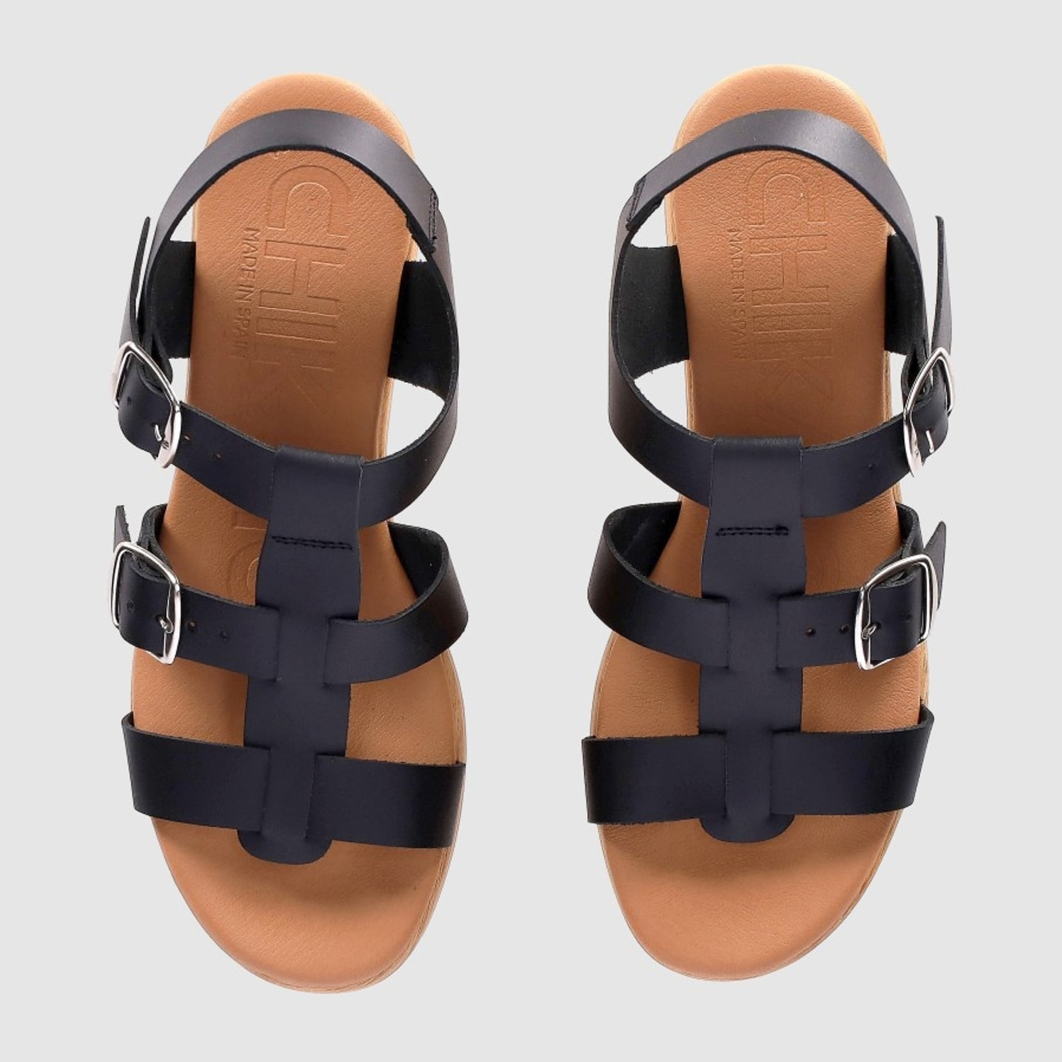 Sandalias de Piel - Negro - Tacón: 6 cm