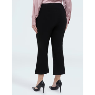 Fiorella Rubino - Pantalones Kick Flare cintura elástica asimétrica - Negro
