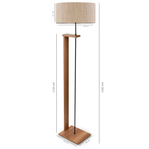 Lámpara de pie 150 cm. beige, tipo E27 Max 60 W