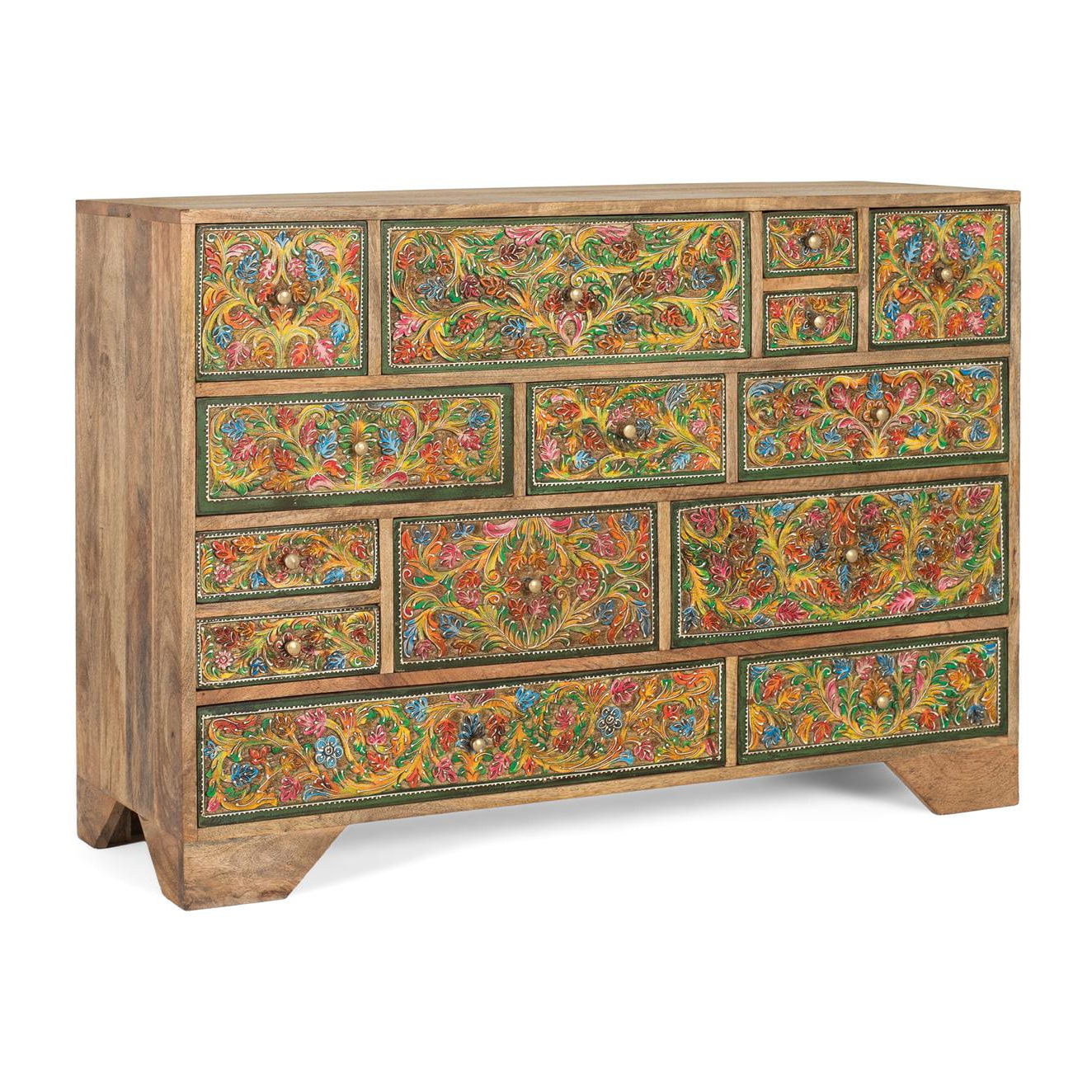 Commode en bois de manguier 116 cm style ethnique
