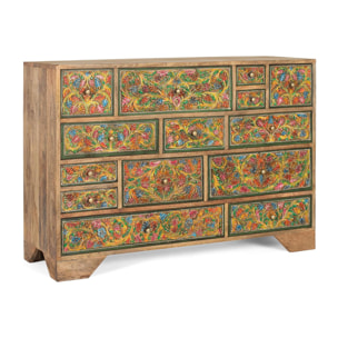 Commode en bois de manguier 116 cm style ethnique