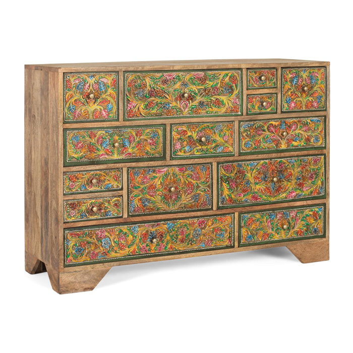 Commode en bois de manguier 116 cm style ethnique