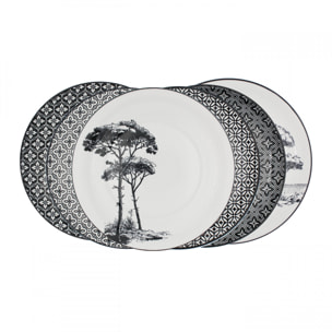 Lot de 6 grandes assiettes, VILLA LES PINS