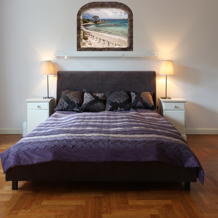 Stickers muraux 3D | Sticker Mural Autocollant effet CORSICA - Stickers adhésifs 3D Chambre Salon Trompe l'oeil