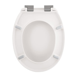 Abattant wc Thermo dur avec frein de chute NEELA Blanc mat - Charnières ABS Chromé Spirella