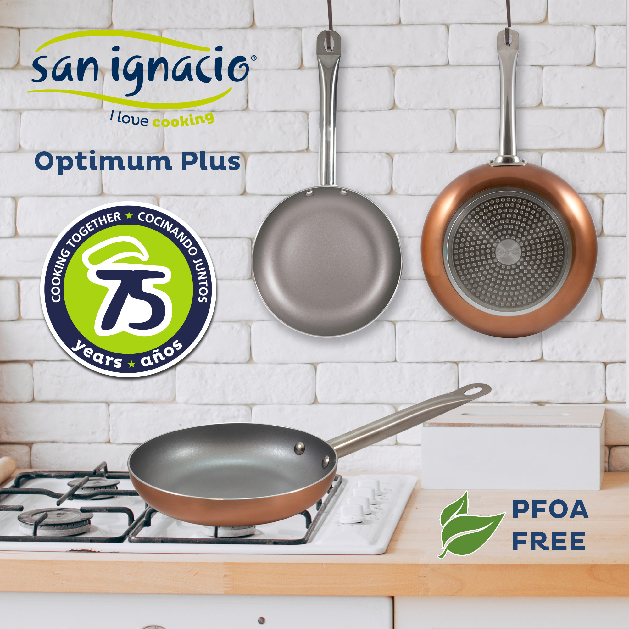 Bateria de cocina 7 piezas MAGEFESA Kenia de acero vitrificado con juego de sartenes (18/22/26 cm) SAN IGNACIO Optimum Plus en aluminio prensado