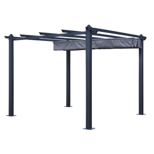 Pergola autoportante 3 × 3m CASSIS grise - structure aluminium