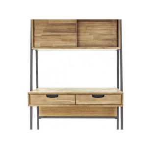 Bureau en bois d'acacia avec rangements - POSITANO