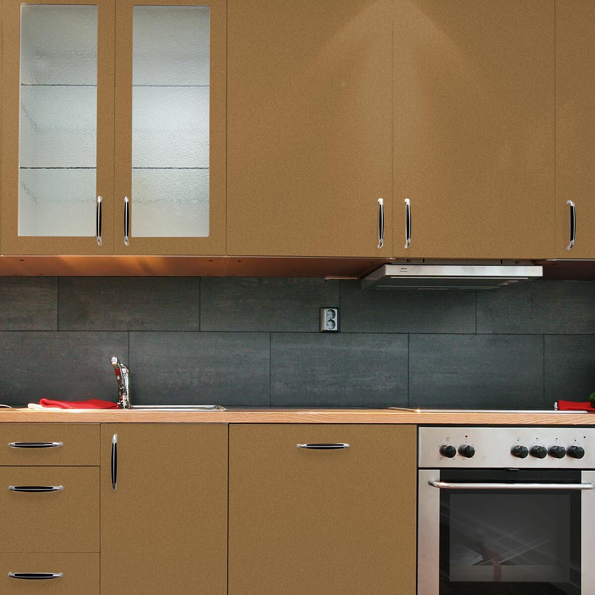 Rouleau adhésif décoratif Vinyle au Mètre - Cuivre - Sticker Lavable Imperméable Mur Cuisine Meubles