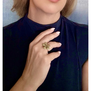 Anillo Mi Hoja dorado chapado latón