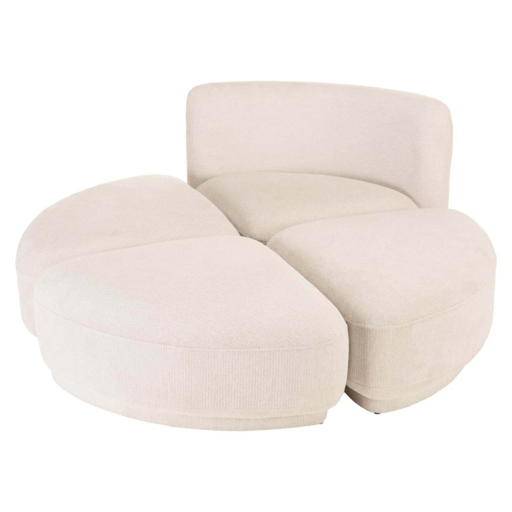 LEOPOLD - Ensemble: canapé 1 place avec dossier + 3 poufs