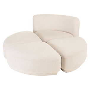 LEOPOLD - Ensemble: canapé 1 place avec dossier + 3 poufs