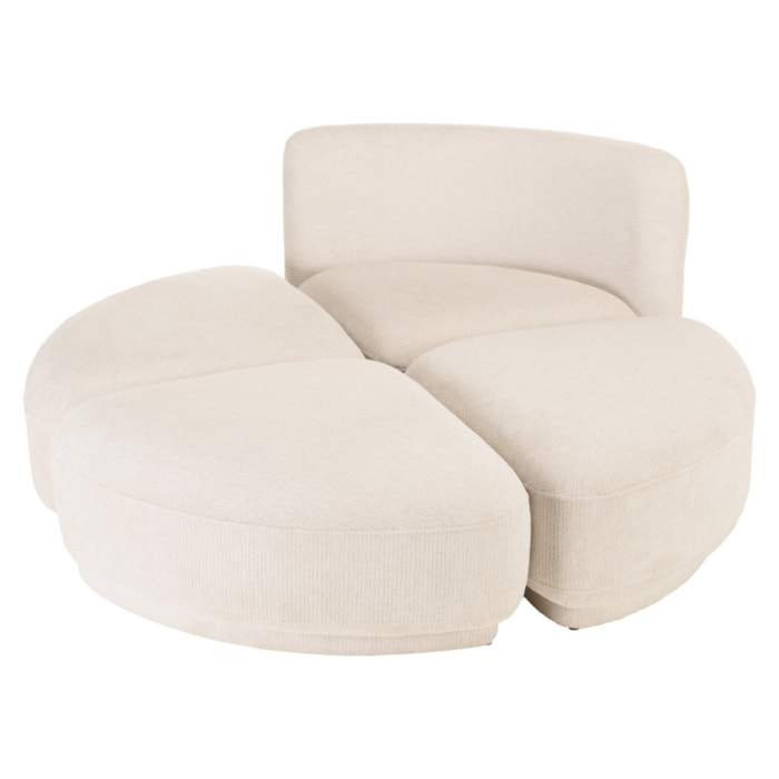 LEOPOLD - Ensemble: canapé 1 place avec dossier + 3 poufs