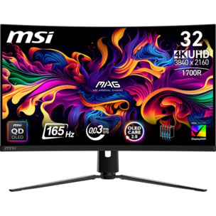 Ecran PC Gamer MSI MAG 321CUP 32" Incurvé 4K 165Hz QD-OLED HDR True Black 400 HDMI 2.1 USB-C 15W