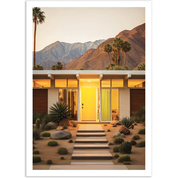 Affiche - Palm Springs Mid-century sunset - Philippe Hugonnard