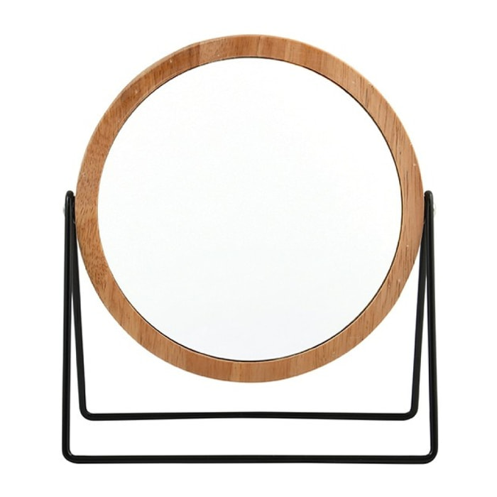 Miroir Rond Grossissant SATCHI Bois & Acier Noir MSV
