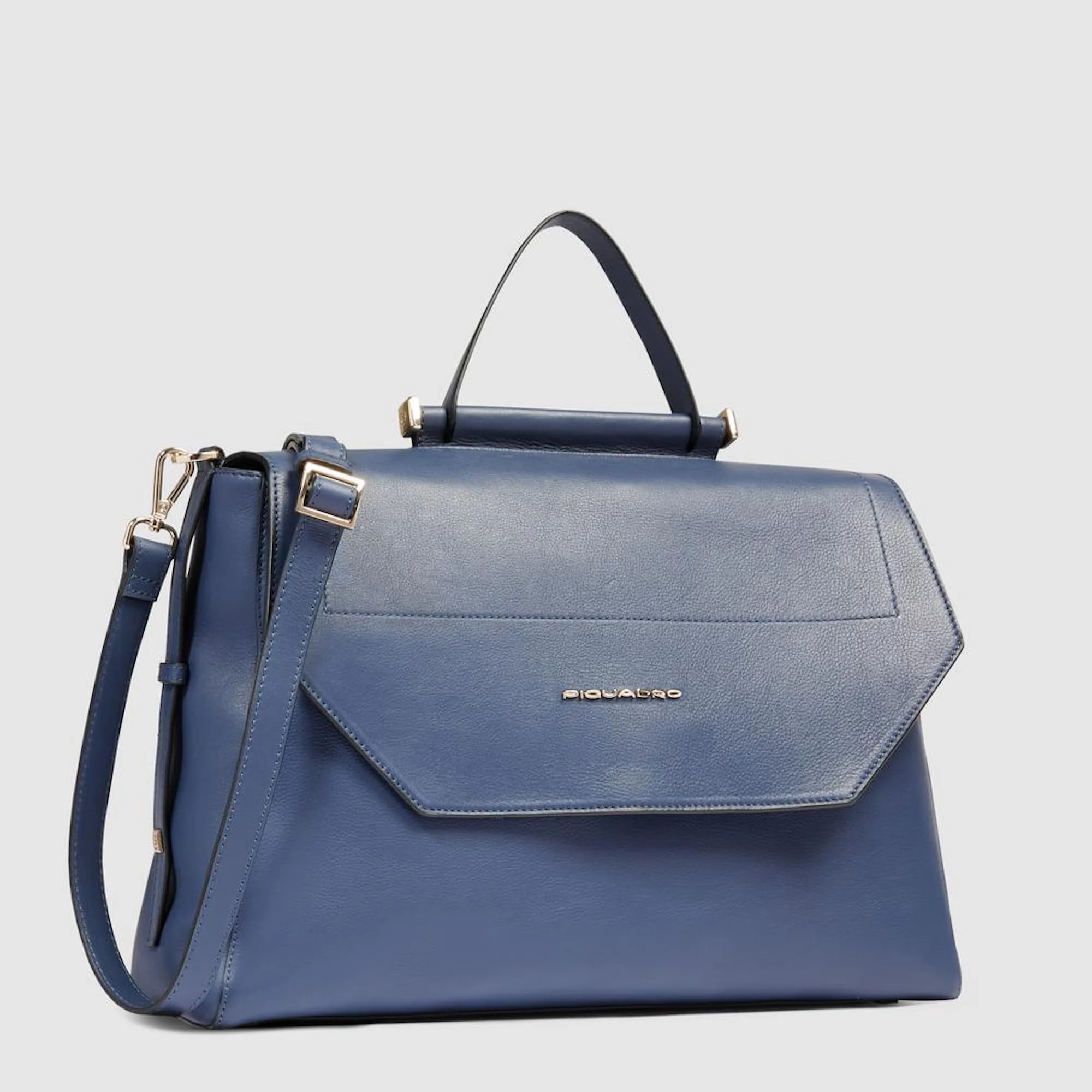 Piquadro Borsa modello satchel in pelle porta pc con protezioni antiurto e RFID