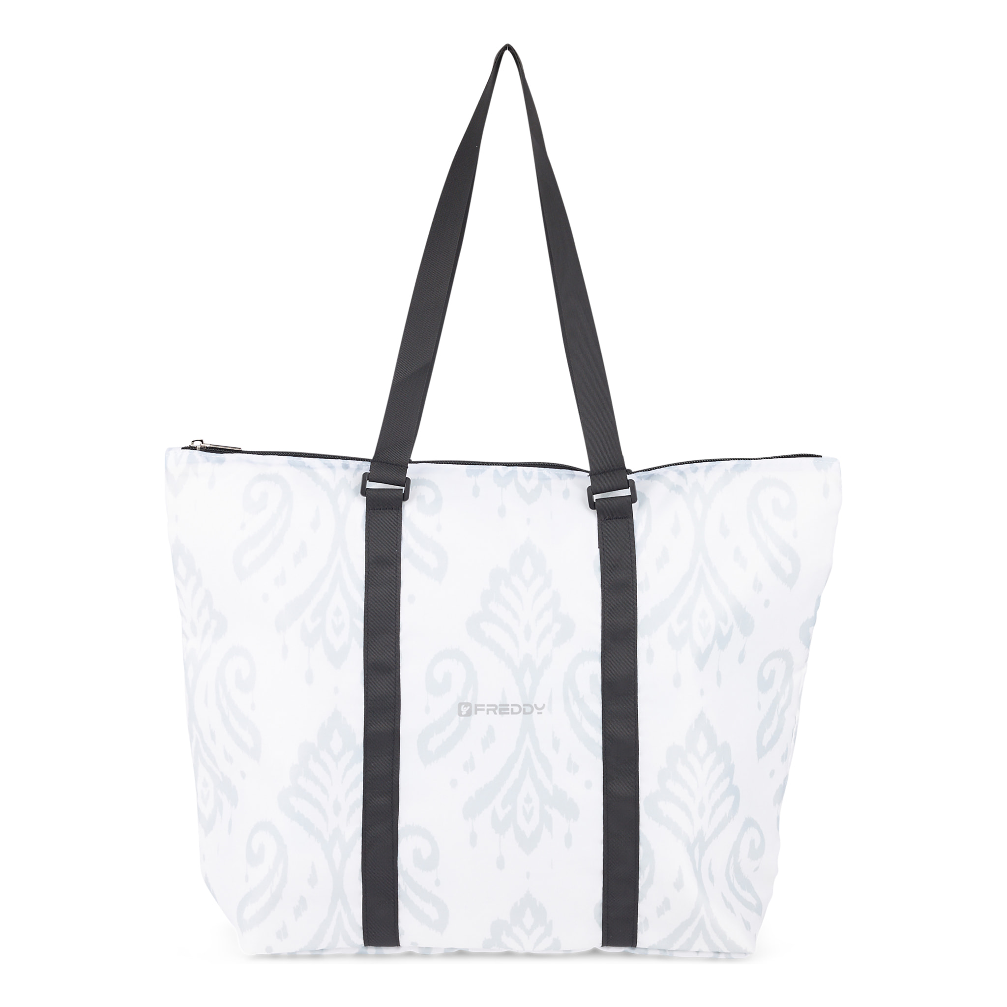 Borsa Shopper fantasia floreale con zip