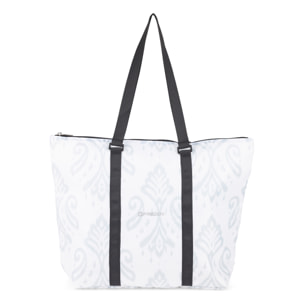 Borsa Shopper fantasia floreale con zip