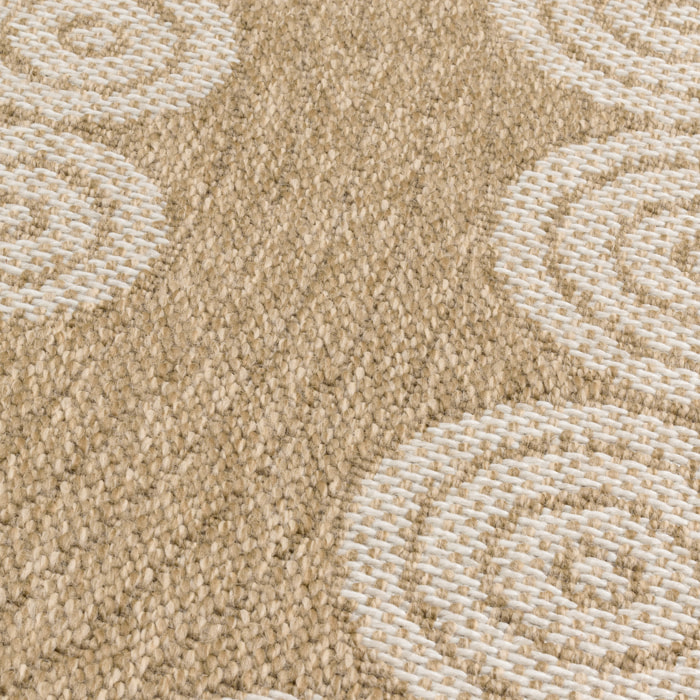Nature - tapis effet jute blanc