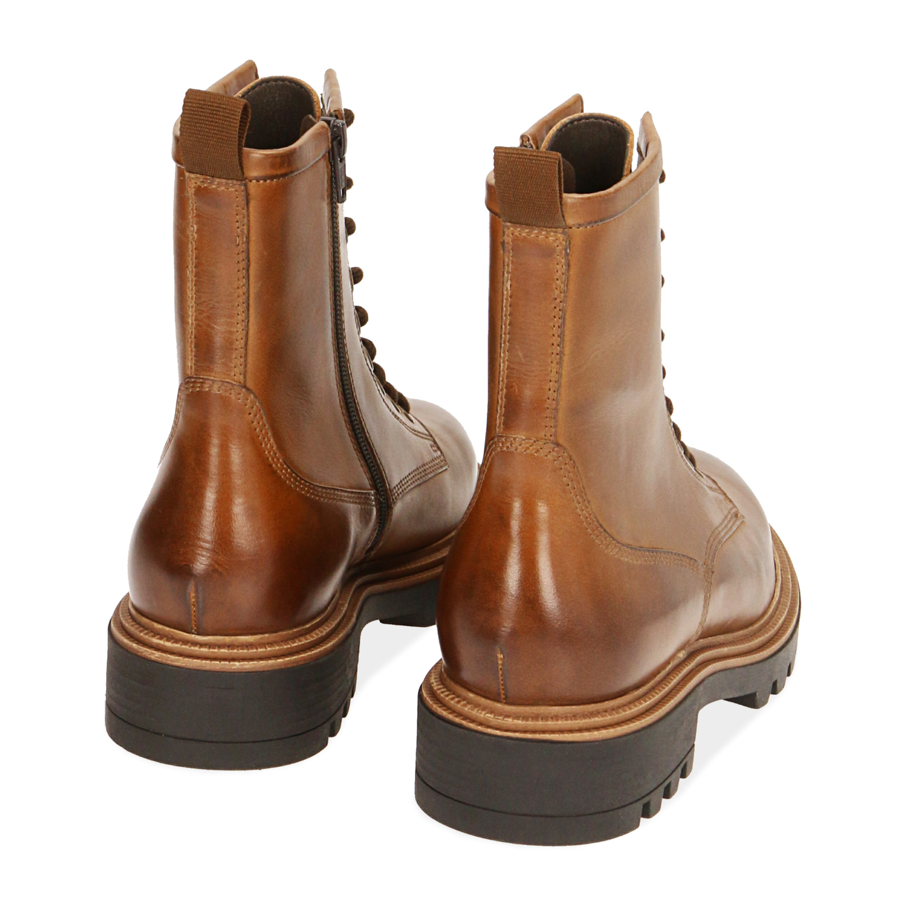 Anfibi cognac in pelle