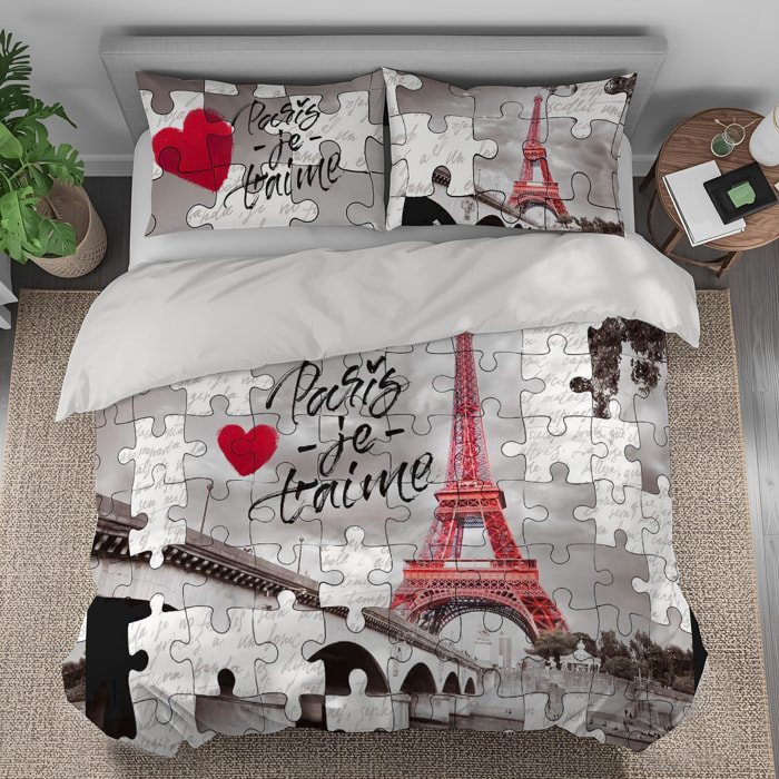 Parure copripiumino matrimoniale stampa in digitale parigi