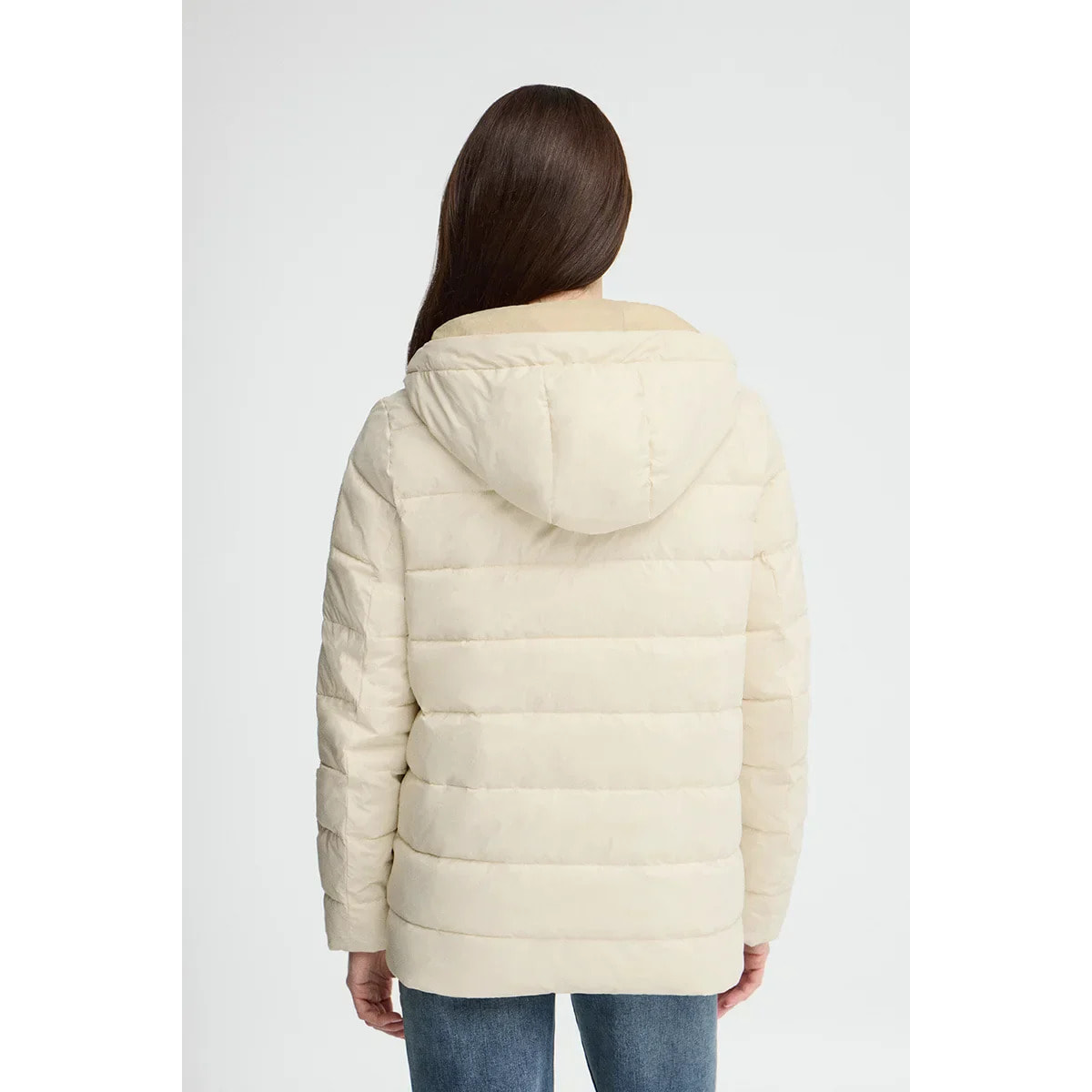 Giacca ultraleggera Agueda color crema e beige con logo Polo Club