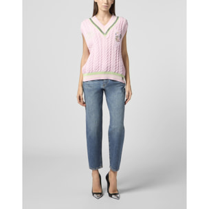 PHILIPP PLEIN V-Neck Gilet Tennis Club