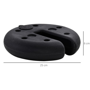 Conjunto 4 Pesos Para Gazebo Rellena Agua Φ20x4.5cm Negro