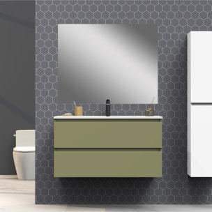 Ensemble de salle de bain IRONA 2C,90cm, comprend lavabo et miroir