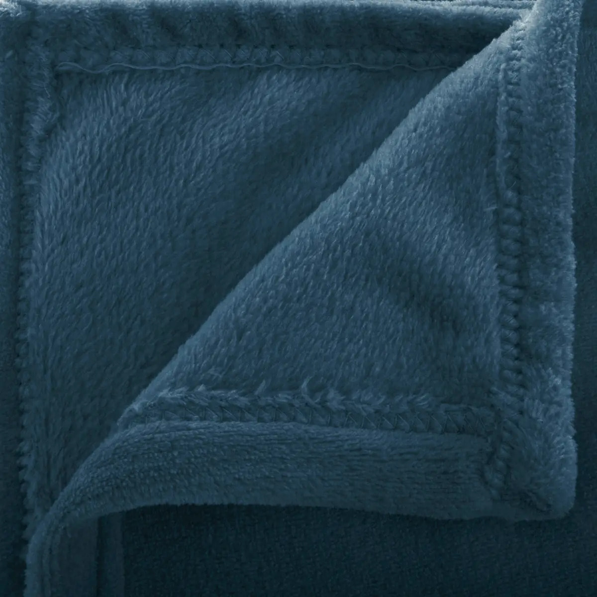 Plaid "Ollis" en flanelle bleu égéen 180x230cm