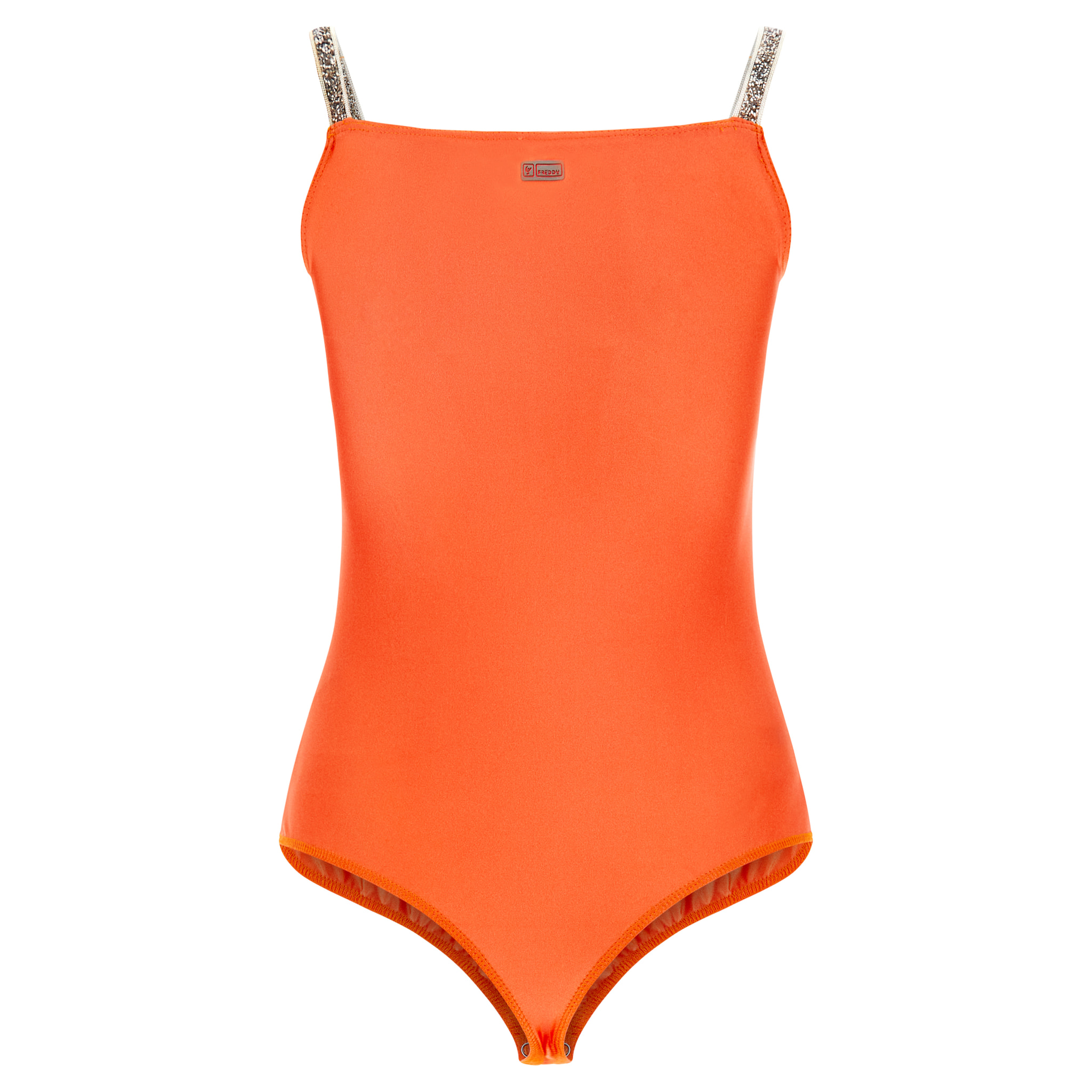 Body in jersey con scollo dritto e spalline elasticizzate