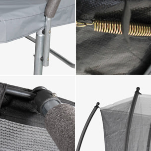 Trampoline Ø 305cm - Mars Inner XXL- trampoline de jardin gris avec filet de protection intérieur. échelle. bâche. filet pour chaussures et kit d'ancrage 3.05m 305cm