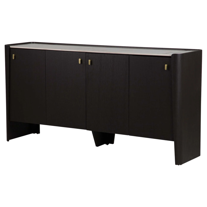 Aparador Piedra Sinterizado Mdf Ebony 180x45x90 Cm