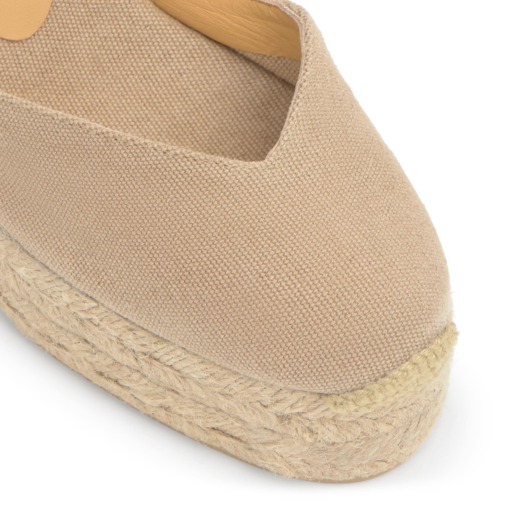 Alpargata de cuña 8 cm en lona de algodón con lazo al tobillo