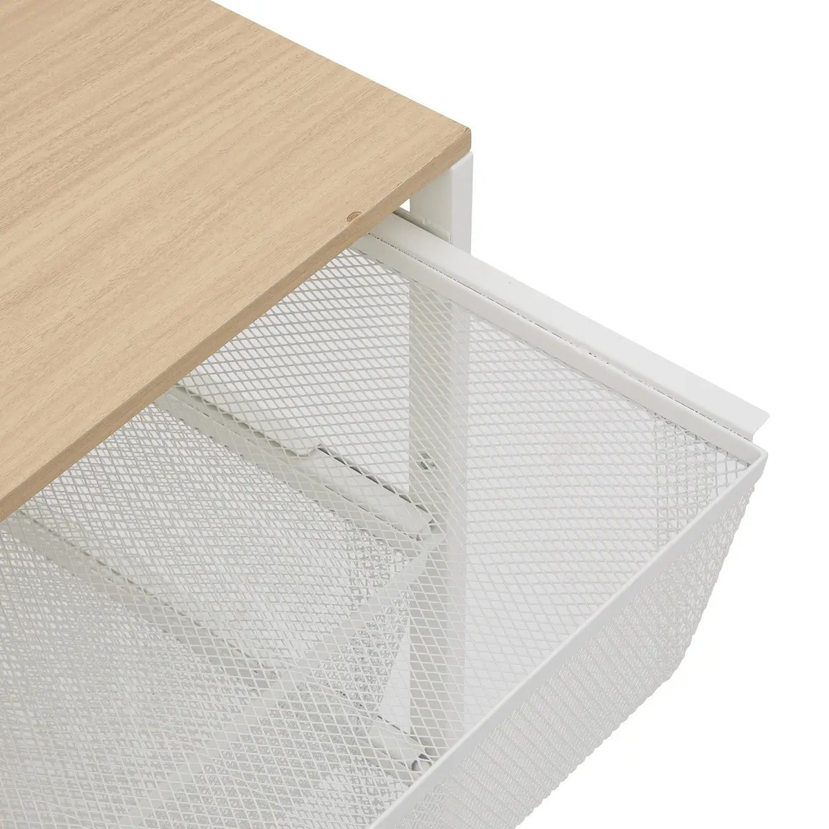 Colonne de rangement Meshy rectangulaire H.72,5cm 3 tiroirs blanc