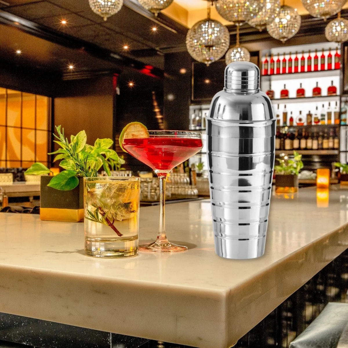 Duo cocktails avec shaker et doseur à alcool inox Fackelmann Bar Concept