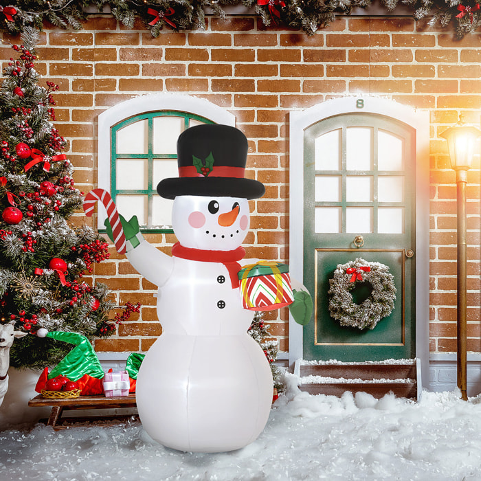 Bonhomme de neige gonflable de Noël de 180 cm avec lumières LED, matériel fixation et souffleur, décoration de Noël pour l'intérieur et l'extérieur résistant aux intempéries IP44