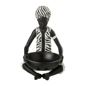 J-Line figurine Garçon Assis Ethnique - polyrésine - noir/blanc