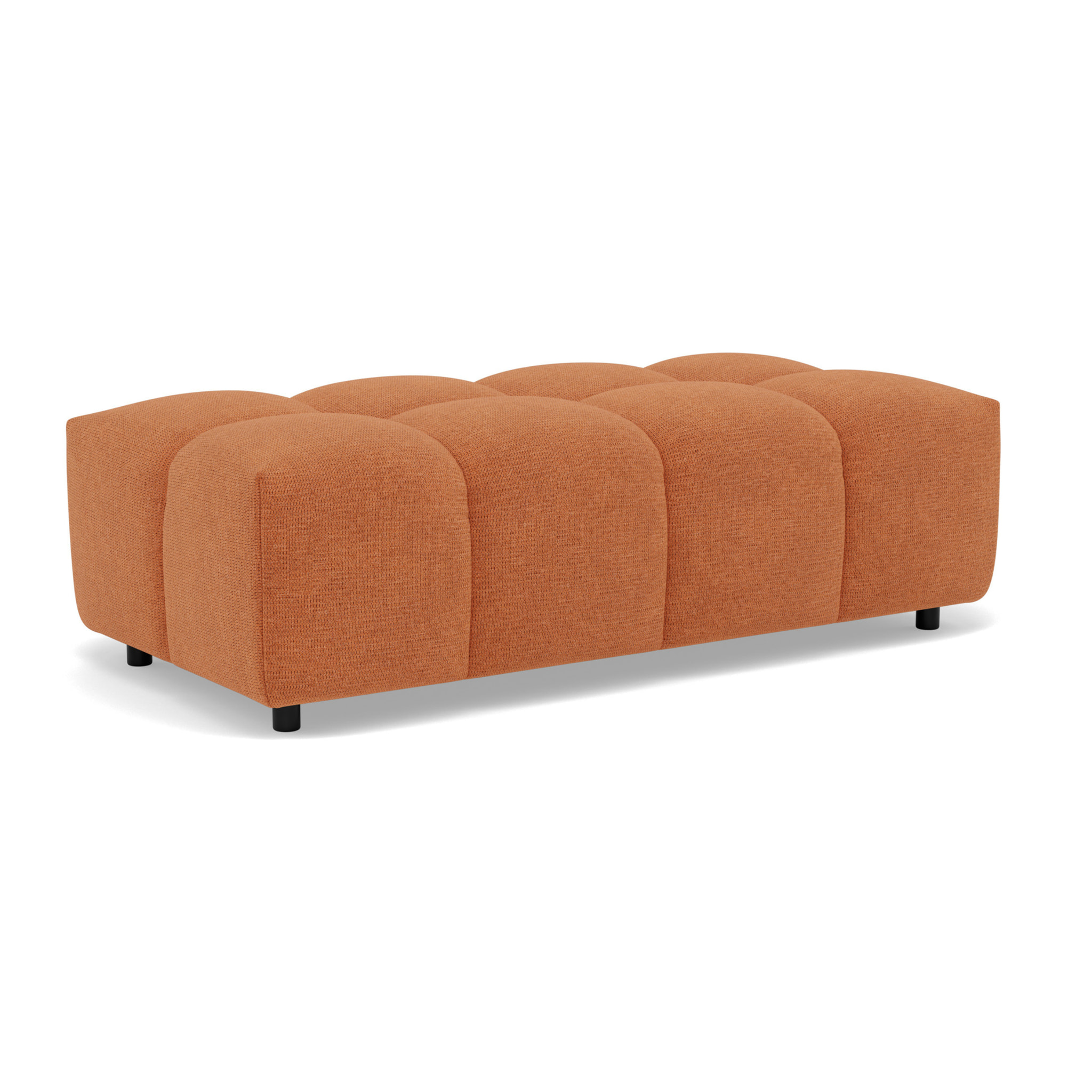 Adelaide - pouf en tissu texturé - Terracotta