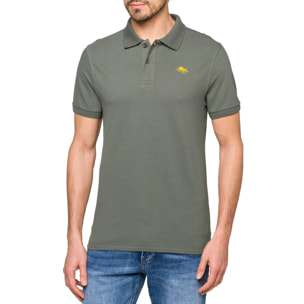 Polo tinta unita cotone piquet Verde militare