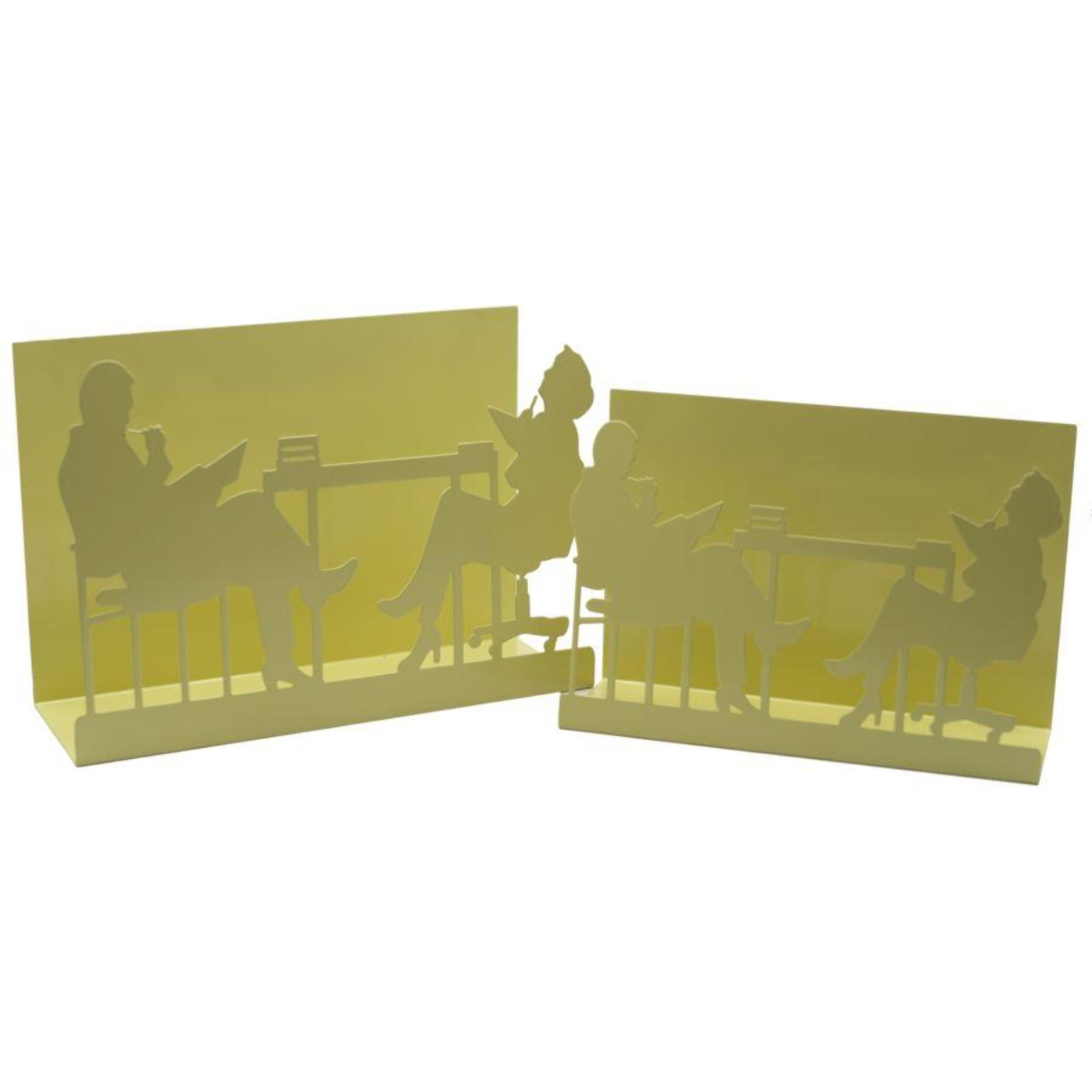 Set di 2 portariviste in metallo design sagome crema cm35x12h24